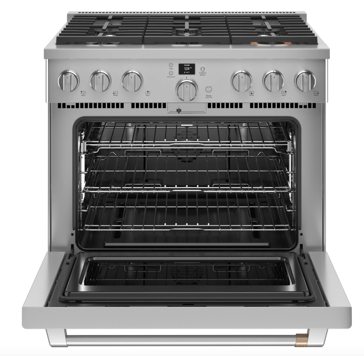 Cafe 36 Inch Wide All-Gas Professional Range with 6 Burners (Natural Gas)